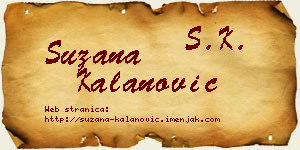 Suzana Kalanović vizit kartica